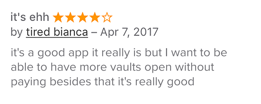 Screenshot of App Store review